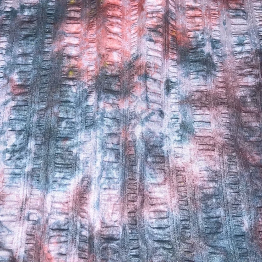 Bloomcraft Hippie Tie-Dye Boho Textured Cotton Blend Shower Curtain 68”x70” in